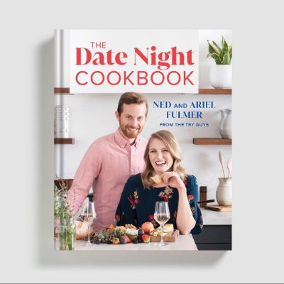 Photo of Ariel Fulmer and Ned Fulmer book, The Date Night COOKBOOK. 